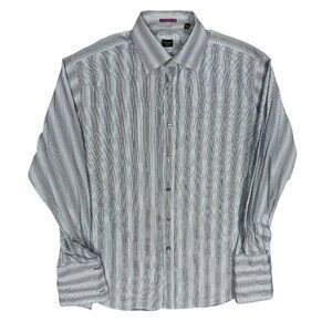 Paul Smith London Striped Dress Shirt French Cuffs Made in Italy 42 16 1/2 Large